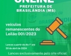 Prefeitura de Brasilândia realizará novo leilão eletrônico de veículos